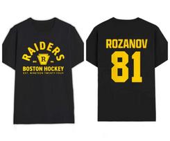 Boston Raiders ledo ritulio komandos grafinis marškinėlis Ilya Lozanov 81 topas madingas sportinis marškinėlis laisvo kirpimo grynos medvilnės unisex gatvės stiliaus topas S