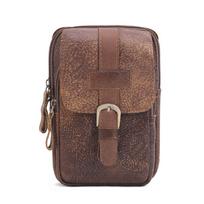 Men's Suede Leather Waist Pack, Outdoor Sports Fanny Pack, Top Grain Cowhide Genuine Leather Crossbody Bag for Men ruda