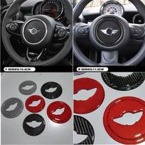 Automobilio priedai Mini Cooper F54 F53 F55 F56 R60 R57 R58 R55 R56 Vairo anglies pluošto emblema lipdukas dekoras lipdukas F Series 10.4cm sidabras