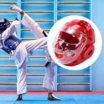 Karate galvos apdangalas Bokso šalmas Reguliuojama galvos apsauga Treniruotės Muay Thai Sanda M mėlyna
