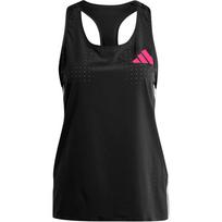 Adidas Adizero Promo Bėgimo Topas Trys Juostelės Spalvų Blokas Be Rankovių Moteriški Viršutiniai Drabužiai Juodas IK3988 XS