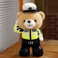 Policininko lokio lėlė meškiukas eismo policininko lokio pliušinis žaislas policininko pandos lėlė viešojo saugumo jojimo skudurinė lėlė About 25cm high