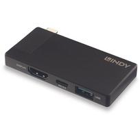 Lindy dokas USB-C 43336 4K HDMI 1, USB 3.2 1, PD 3.0 100W, juoda