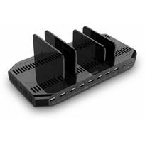 Lindy Įkroviklis 73435 120W 10 Uosto USB, 8 USB 2.0 prievadai, 2 USB Type-C prievadai, 5V 2.4A, 5V 3A, greitas įkrovimas