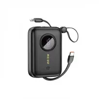 Išorinė baterija Dudao K14 juoda 10000mAh (PD / QC3.0) + Type-C / Lightning laidas