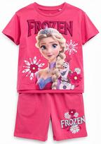 Komplektas mergaitei su marškinėliais ir šortais „Frozen”, avietinis