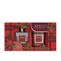 Rinkinys, namų kvapas ir žvakė AREON Apple & Cinnamon, 150 ml