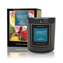 Aromatinė žvakė FINE TOBACCO su kortele palinkėjimui įrašyti ir degtukais (~40 h), 200g │ AREON
