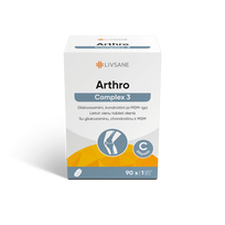 LIVSANE tabletės su vitaminu C, gliukozaminu, chondroitinu ir MSM ARTHRO COMPLEX 3, N90