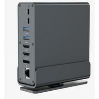 Gembird adapteris 15-in-1 A-CF-COMBO15-01 USB-C 4 AF, 2 HDMI, 1 DisplayPort, 1 RJ45, 1 audio, 1 kortelių skaitytuvas, pilkas