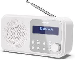 Sharp DR-P420(WH) Tokyo Portable Digital Radio, FM/DAB/DAB+, Bluetooth 5.0, USB or Battery Powered, Snowy White   Sharp   Tokyo Portable Digital Radio   DR-P420(WH)   Bluetooth   White
