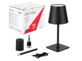Įkraunama stalinė lempa TAZA 3.5W 400lm CCT IP54 juoda 2x2000mAh 4in1 LITE