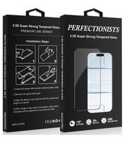 Juodas LCD apsauginis stikliukas Apple iPhone 15 Pro Max telefonui "Perfectionists 2.5D Super Strong"