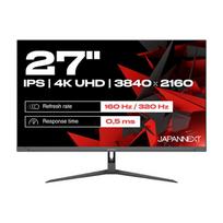 JAPANNEXT Gaming Monitor 27 Dual Mode 160Hz/4K (3840x2160) & 320Hz/FHD (1920x1080) 0,5ms | HDR | Neigungsverstellbar Integrierte Lautsprecher | 100% sRGB G-Sync/FreeSync (JN-I270UHD16FHD32)