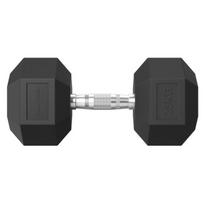Hanteliai TUNTURI Platinum Hex Rubber Dumbbell, 1-50kg (Svoris: 1 x 25 kg)