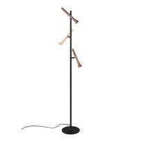 Pastatomas šviestuvas juodos spalvos LED (aukštis 150 cm) su metaliniu gaubtu Fiato – Trio