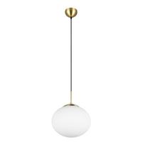 Kabantis šviestuvas baltos spalvos/auksinės spalvos ø 30 cm su stiklo gaubtu Fomento – Trio
