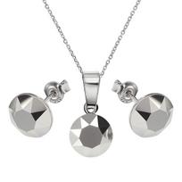Sidabrinis papuošalų rinkinys moterims DiamondSky „Classic (Light Chrome)“ su Swarovski kristalais