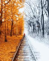 Tapymas pagal numerius, Susitikimas su žiema, 40x50, Tapymas, GX43833