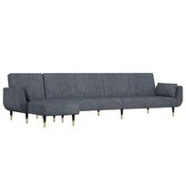 L formos sofa-lova vidaXL, pilka