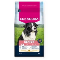 Eukanuba Life Care Senior sausas maistas vidutinių veislių vyresnio amžiaus šunims su vištiena, M, 15 kg