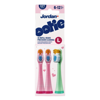 JORDAN, OOTIE, elektrinio dantų šepetėlio galvutės, L (6-12m.), rožinės, 3 vnt.