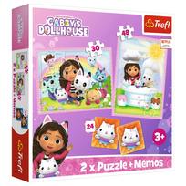 Dėlionė 4 in 1 Gabi su katės draugu Gabi's Cat House Trefl 93382