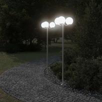 lauko grindų lempos 2 vnt Sidabriniai 215 cm nerūdijančio