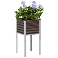 Sodo vazonas rudas 45x45x88cm plienas