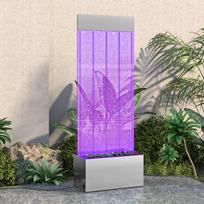 Burbulų kolona su įvairių spalvų LED plienas ir akrilas 110cm