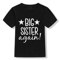 BROLIŲ MARŠKINĖLIAI Vaikų marškinėliai Big Brother Big Sister skelbimo marškinėliai Vaikiški marškinėliai trumpomis rankovėmis, paaukštinti vyresniajam broliui / seseriai 1 juoda