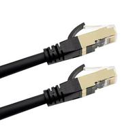 Cat8 Ethernet kabelis didelės spartos tinklo kabelis 40Gbps 2000Mhz / ekranuotas vytos poros / paauksuotas 2m juoda
