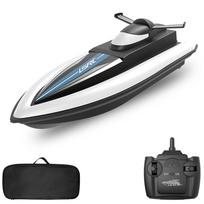 LSRC RC Boat nuotolinio valdymo valčių lenktyninė valtis 2,4 GHz vandeniui atsparus žaislas ežero baseinui jūros dovana vaikams 1 battery juoda