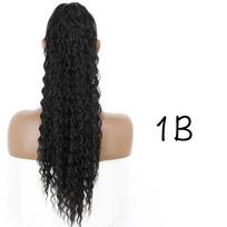 MISS WIG Sintetinė raištelė, garbanota surišti į uodegą plaukų segtukas priauginantiems plaukams, ilga ponio uodega su elastine juostele Natūraliai atrodo 60cm