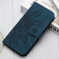 Piniginės telefonų knygos dėklas, skirtas Funda Samsung Galaxy A51 A71 A21s A41 A01 A21 M51 M31 M21 M21s dėklai 3d saulėgrąžų odinis galinis dangtelis Samsung M51 tamsiai mėlyna spalva