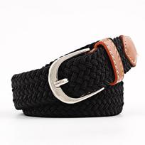 Unisex sagtis diržo drobė Elastinis tamprus diržas jaunų studentų austas drobė Black2.5cm