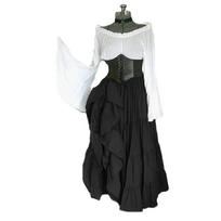 Vintažinė suknelė Retro Vogue su plačiomis rankovėmis Tunika Moteriškos Plius dydžio Court Style Elegantiškos Cosplay suknelės XXXXXL juoda