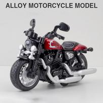 1:12 mastelių Harley motociklo slegiamo lydinio modelio žaislas, atsitraukimo funkcija su garsu ir šviesa vaikams, suaugusiems, dovanų kolekcija 1/12-13x8.5x6 cm raudona