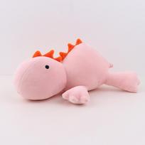 Dinozaurų svertinis žaislas su kimštuku, minkšta dinozaurų pagalvė, vaikų lėlė 38 cm ryškiai rožinė