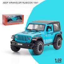 1:32 Scale Jeeps Wrangler Rubicon 1941 Model Car Toy, High Simulation Vehicle with Sound and Light of Alloy Alloy Collection Žaislų Automobilis Vaikams 1/32-15.5x7.5x7cm mėlyna