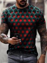 Vyriški marškinėliai su 3D optine iliuzija spausdinti trumpomis rankovėmis madingi gradientai Harajuku gatvės apranga Hip Hop Trend Oversized marškinėliai 6XL