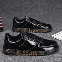 Madingi Vyriški Moteriški Auksiniai Sidabriniai Gumshoes Berniukai Merginos Poros Sportiniai Riedlenčių Batai Unisex juodi laisvalaikio sportbačiai 35 juoda