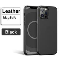 Prabangus odinis dėklas, skirtas Apple IPhone 14 15 Pro Max 13 12 13pro IPhone14 Magsafe Case Magnetinis įkrovimo apsauginis dangtelis for 14 Pro Max juoda
