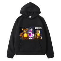 FNAF vaikiški rūbai mergaičių anime megztinis Fleece džemperis berniukams y2k sudadera Rudens meškiukas Triušis Žaidimas Kawaii megztinis Striukė Hoodies 130 juoda