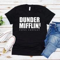 Dunder Mifflin marškinėliai su „The Office Gift“ Dwight Schrute marškinėliai Juokingi TV serialo marškinėliai Dunder Mifflin Paper Company Unisex marškinėliai Viršutiniai drabužiai S juoda