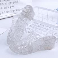 Vasaros sandalai Moteriški krištolo želė batai paplūdimio batai plastikiniai permatomi batai moteriški sandalai PVC želė sandalai 39 sidabras