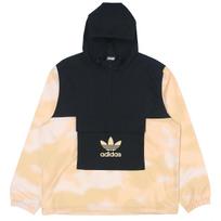 Adidas Originals Camo Windbreaker Jacket With Spray Paint Contrast And Half Zip Men Jackets Black Brown GN1876 XS