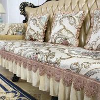 Aukštos kokybės europietiško stiliaus prabangus sofos užvalkalas „Four Seasons“ universalus žakardo užvalkalas fotelio rankšluosčiams, baldų apsaugai Seat cover-100x120cm white