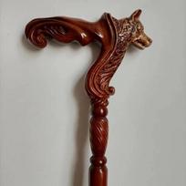 1 vnt Wolf Brown medinė elegantiška retro lazda Gentlemen dekoratyvinė vaikščiojimo vakarėlio reikmenys scenos pasirodymui 1pc dog ruda
