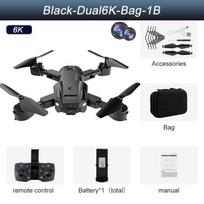 Naujas Q6 RC Drone HD Profesionalus WIFI dvigubos kameros mini keturkopterio oro fotografijos malūnsparnio kliūčių išvengimo sulankstomas žaislas 6K dual camera 1 battery juoda
